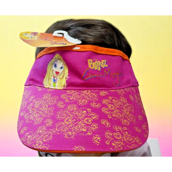 Vintage Bratz Genie Magic Visor Hat NWT – Yasmin Graphic Pink & Orange Glitter - Picture 1 of 6